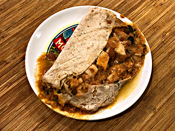 The Southwestern Burrito from Amy's Kitchen after cooking in the microwave according to package directions