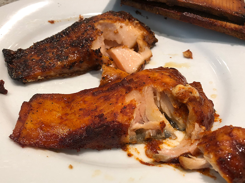 the Hickory Maple Cedar Planked Atlantic Salmon and the Applewood with Orange and Ginger Cedar Planked Atlantic Salmon from Cedar Bay Grilling Company, after cooking