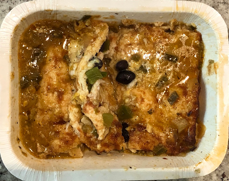 the Chicken Enchilada Bake from Cali'flour Foods, after cooking