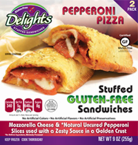 Uncured Pepperoni Delights Gluten-Free Stuffed Sandwiches reviewed by Dr. Gourmet