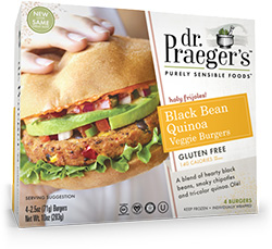 Dr. Gourmet reviews the Black Bean Quinoa Veggie Burger from Dr. Praeger's Purely Sensible Foods