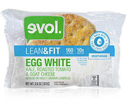 Dr. Gourmet reviews the Egg White, Kale, Roasted Tomato & Goat Cheese breakfast sandwich from evol Foods