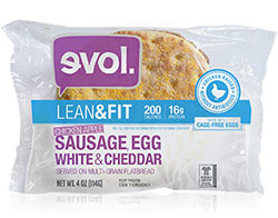 Dr. Gourmet reviews the Sausage, Egg White & Cheddar breakfast sandwich from evol Foods