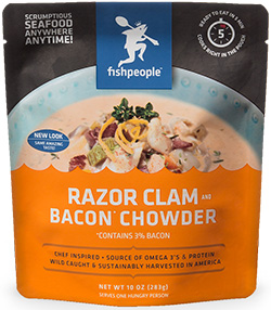 Razorclam and Bacon Chowder from Fishpeople Seafood reviewed by Dr. Gourmet