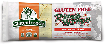 the Dr. Gourmet tasting panel reviews the Italian Sausage Pizza Wrap from Glutenfreeda