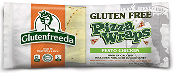 the Dr. Gourmet tasting panel reviews the Gluten Free Pesto Chicken Pizza Wrap from Glutenfreeda