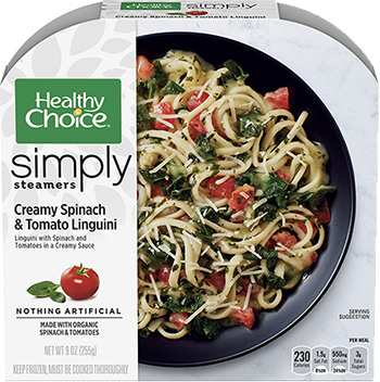 Creamy Spinach & Tomato Linguine from Healthy Choicen reviewed by the Dr. Gourmet tasting panel