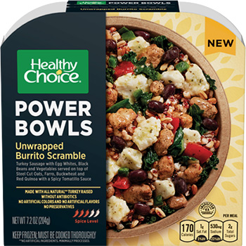 the Dr. Gourmet tasting panel reviews the Unwrapped Burrito Scramble Power Bowl from Healthy Choice