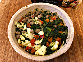 Dr. Gourmet photographs the Turkey Sausages & Egg White Scramble Power Bowl from Healthy Choice