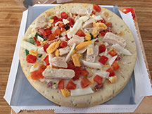 The Chicken Ranch Club Flatbread before cooking