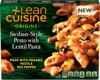 the Dr. Gourmet tasting panel reviews the Sicilian-Style Pesto with Lentil Pasta from Lean Cuisine's Origins line