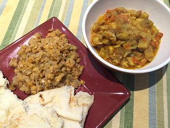 Red Lentil Daal with roasted vegetables from Plated food delivery service, reviewed by Dr. Gourmet