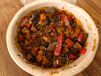 The Barbacoa Taco Bowl from Rick Bayless' Frontera Foods, after cooking