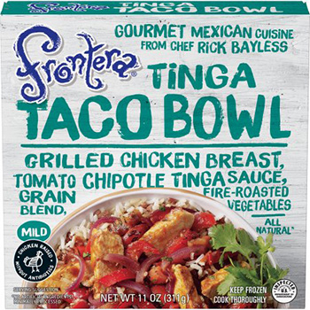 Dr. Gourmet's tasting panel reviews the Tinga Taco Bowl from Rick Bayless' Frontera Foods