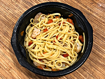 the Shrimp Scampi Pasta Bowl from Scott & Jon's, after cooking