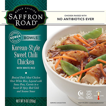 The Dr. Gourmet tasting panel reviews the Korean-Style Sweet Chili Chicken Bowl from Saffron Road Food