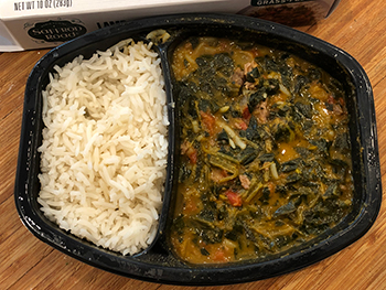 Dr. Gourmet reviews the Lamb Saag - as cooked - from Saffron Road Food