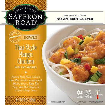 The Dr. Gourmet tasting panel reviews the Thai-Style Mango Chicken Bowl from Saffron Road Food