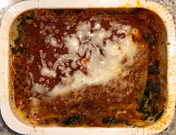 The Spinach Lasagna from Trader Joe's, after cooking