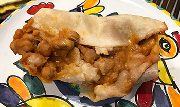 a picture of the Bean & Cheese Burrito from Whole Foods, cooked