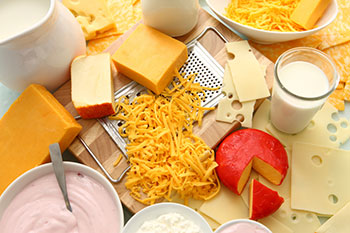 a variety of dairy products