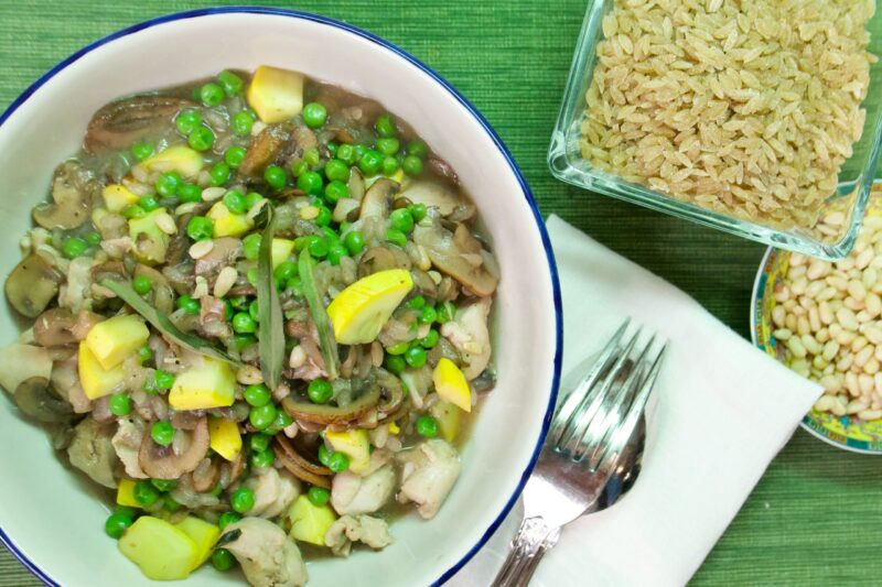 Tarragon Mushroom Orzo with Chicken