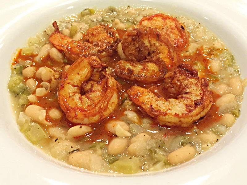 White Beans with Smoked Paprika Shrimp