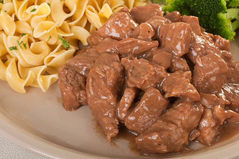 Beef Tips in Brown Gravy