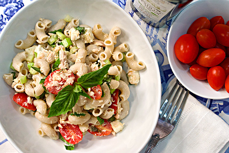 Caprese Macaroni Tuna Salad