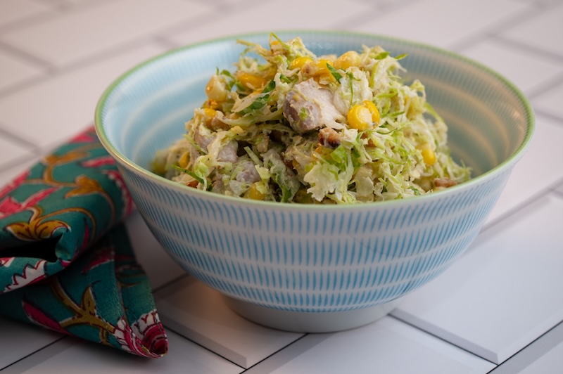 Chicken and Shredded Brussels Sprouts Salad