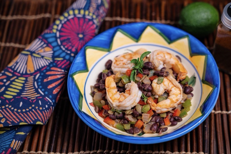 Chili Spiced Shrimp and Black Beans