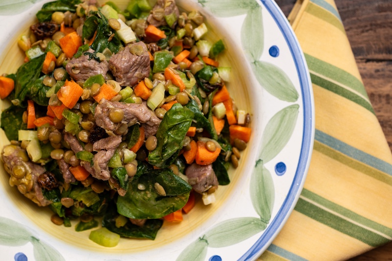 Curried Lentil Salad with Lamb