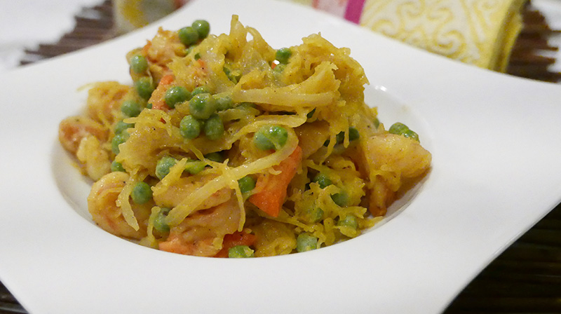 Curried Spaghetti Squash Salad with Shrimp