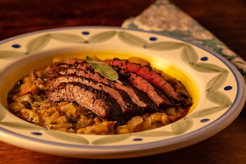 Flank Steak with White Beans