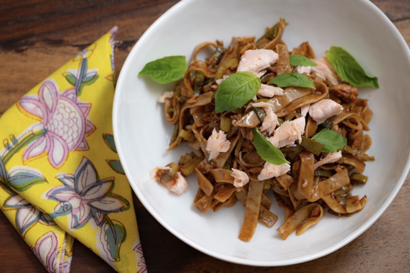 Leek and Salmon Fettuccine Salad
