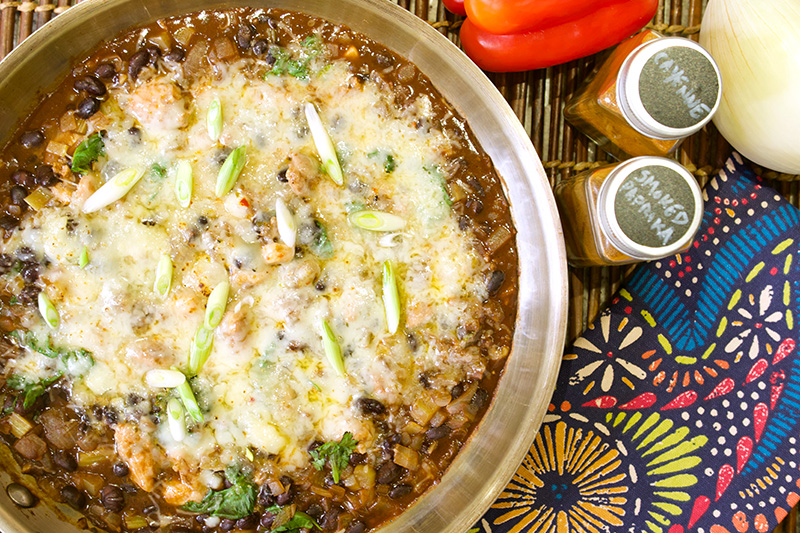 One Skillet Chicken and Black Beans