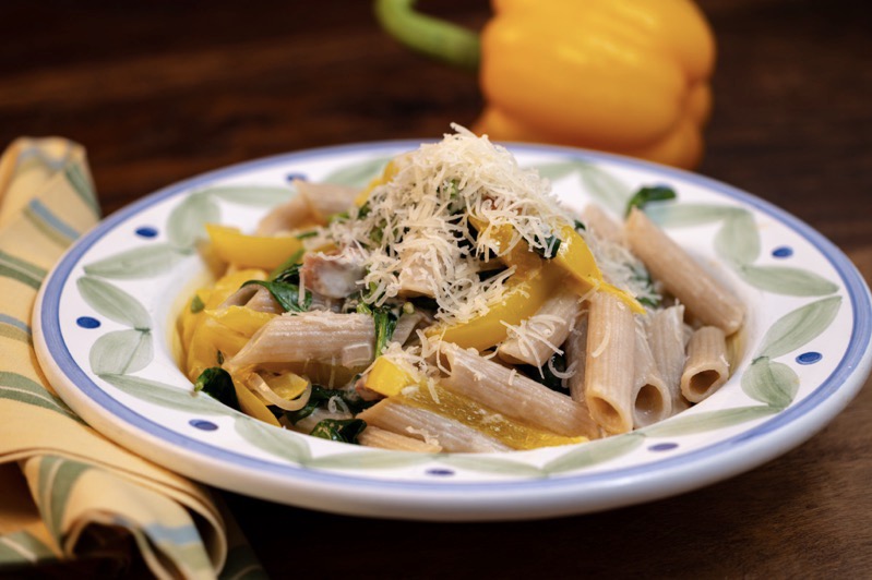 Penne with Spinach and Goat Cheese