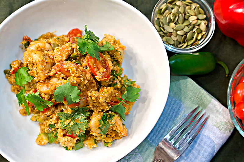 Peruvian Quinoa Salad with Shrimp