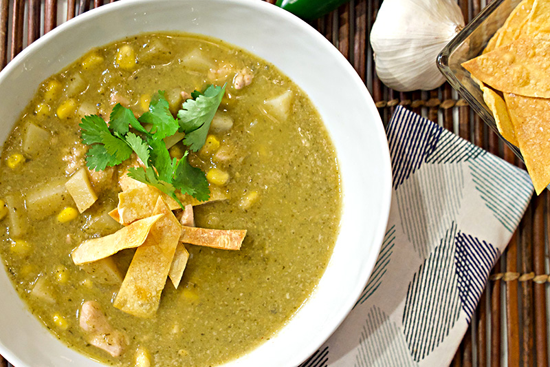 Low Sodium Creamy Poblano and Chicken Stew