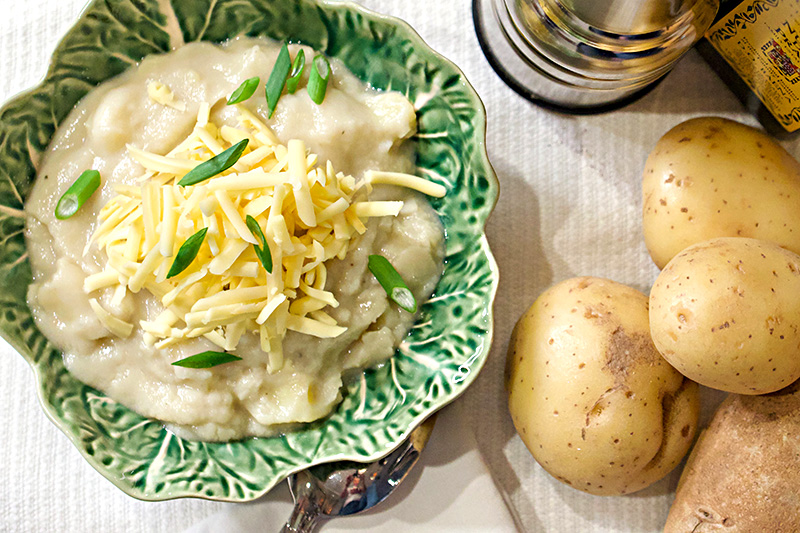 Cream of Potato Soup with Roasted Garlic