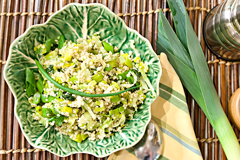 Leek and Scallion Quinoa