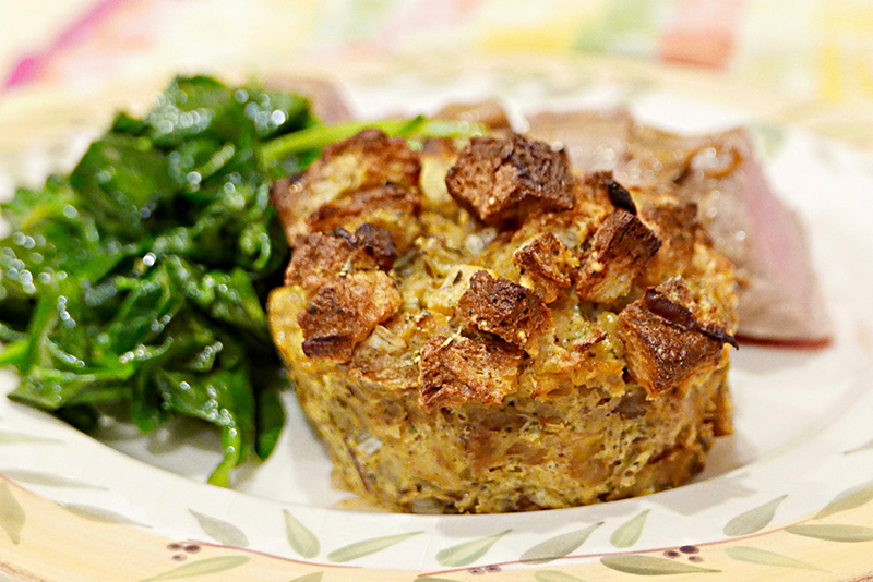 Roasted Garlic Bread Pudding