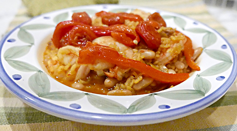 Smoky Saffron Paella with Shrimp