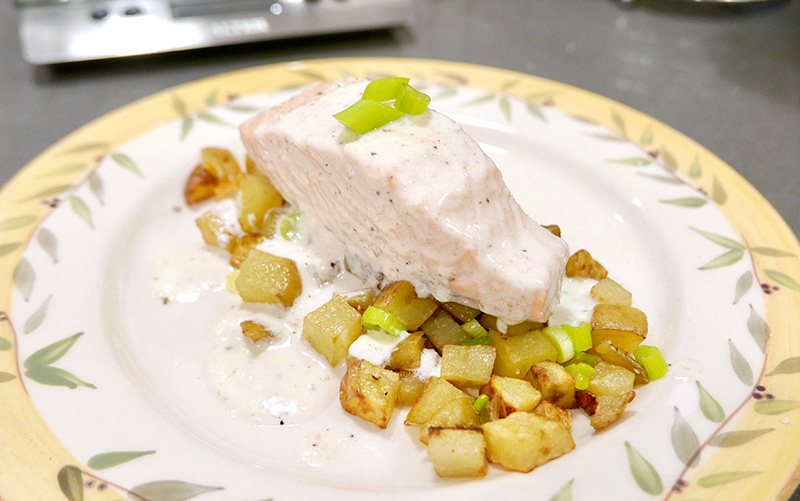 Poached Salmon with Horseradish Cream