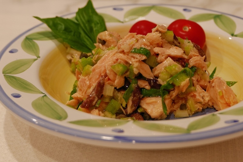 Salmon Salad with Olives and Capers