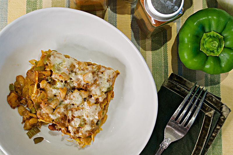 Low Sodium Sausage and White Bean Tortilla Casserole