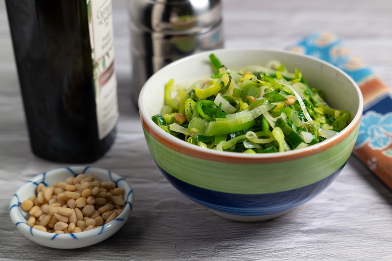 Sauteed Leeks with Pinenuts