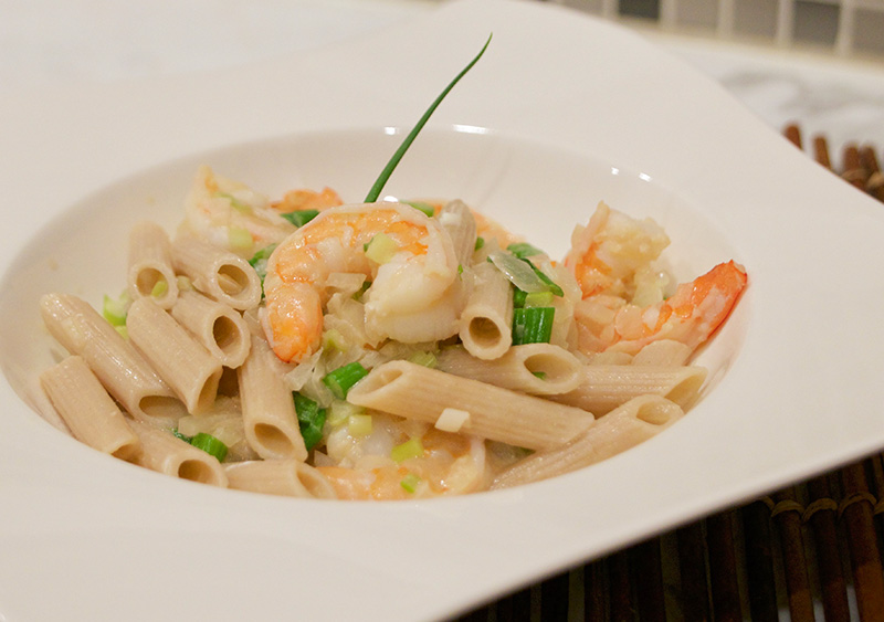 Penne with Shrimp and Mustard Sauce