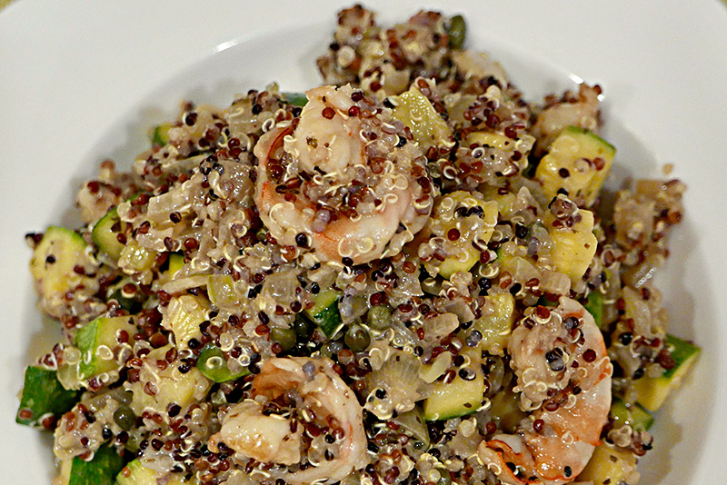 Quinoa Salad with Shrimp and Zucchini