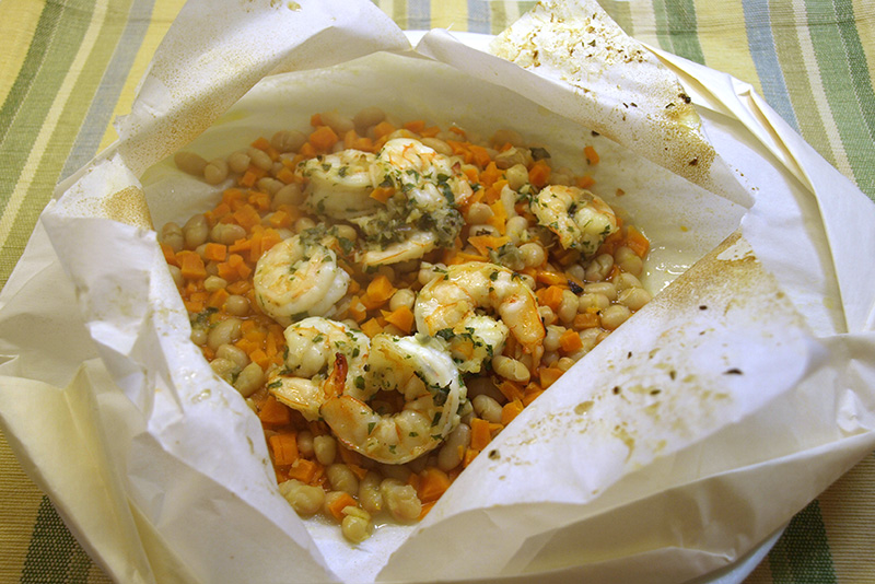 Shrimp Scampi in Parchment